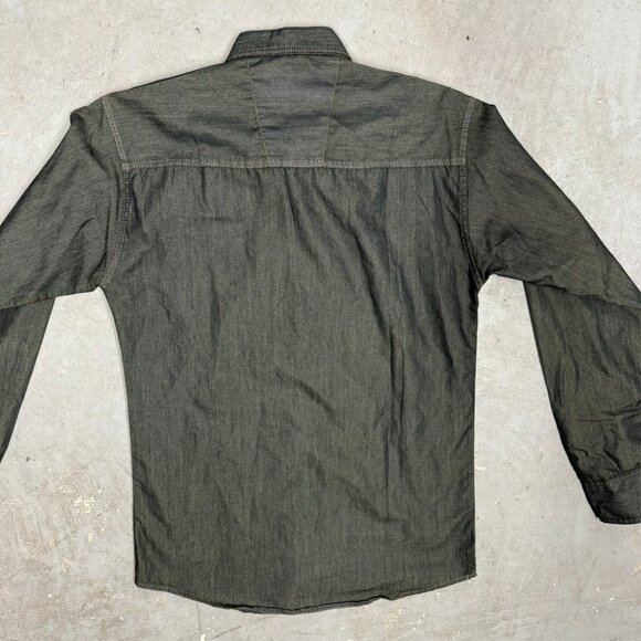 Holland & Sherry Savile Row London Classic Mohair Denim Shirt Long Sleeve Medium - Picture 9 of 9